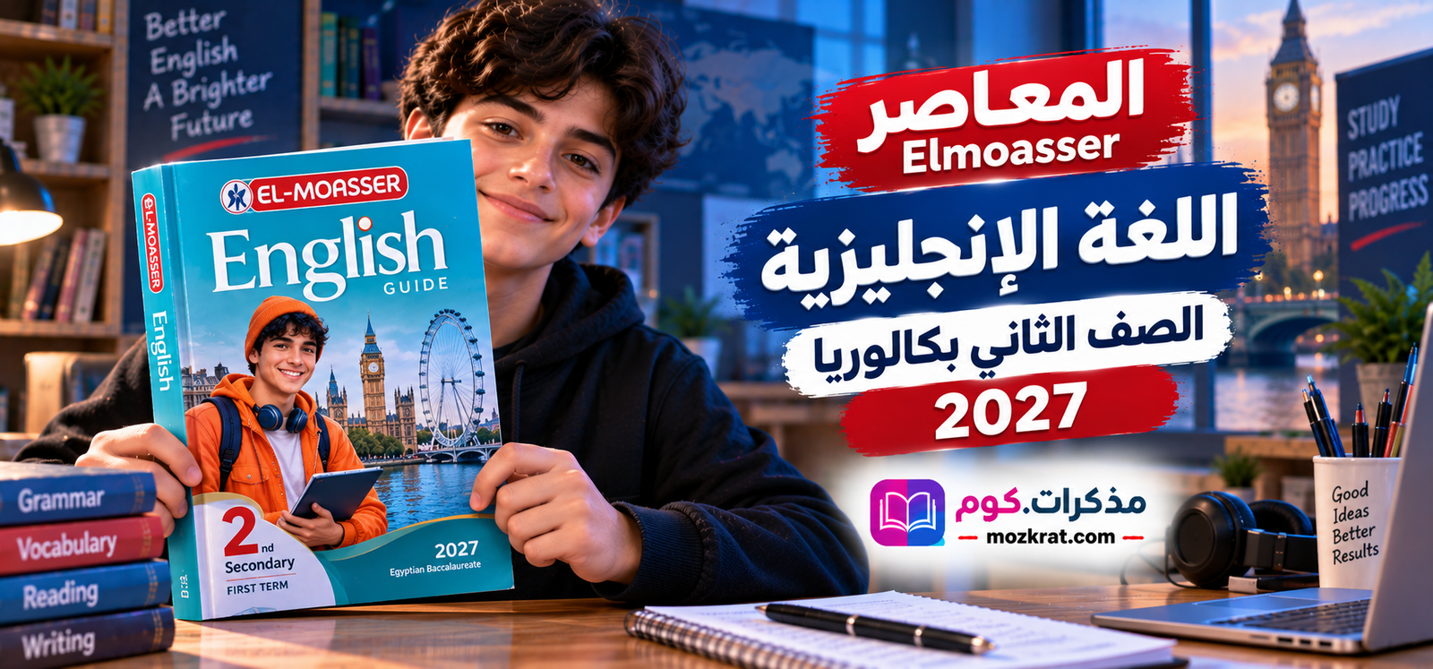 تحميل كتاب المعاصر Elmoasser في اللغة الانجليزية لطلاب الصف الثاني في البكالوريا المصرية 2027 pdf (كتاب الشرح)