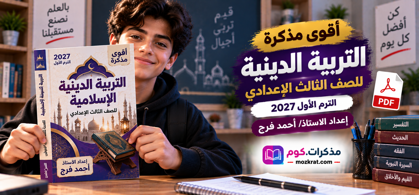 أقوى مذكرة تربية دينية للصف الثالث الاعدادي الترم الاول 2027 pdf اعداد الاستاذ/ احمد فرج
